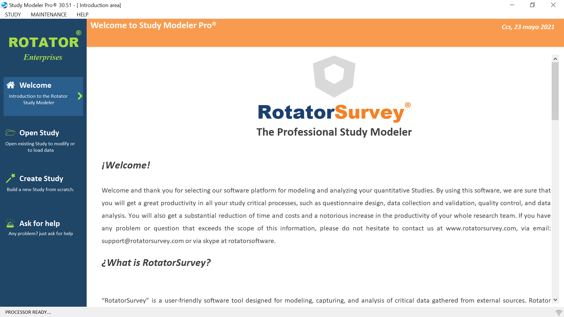 screenshot of Rotator Survey